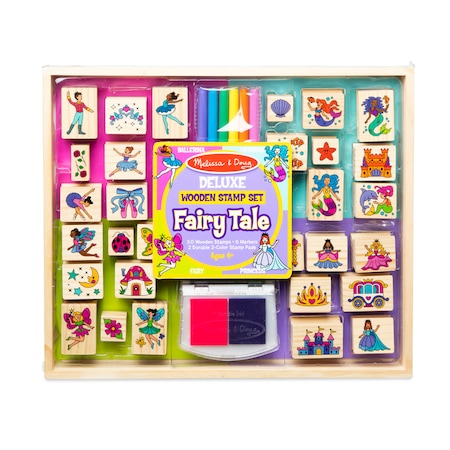 Melissa & Doug Deluxe Wooden Stamp Set - Fairy Tale 31900